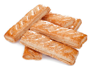 Sweet biscuit close up isolated on white background