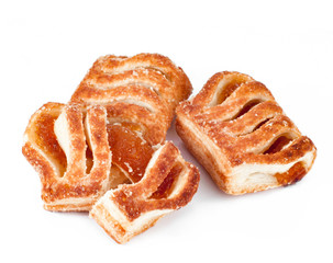 Cracker with jam isolated on the white background