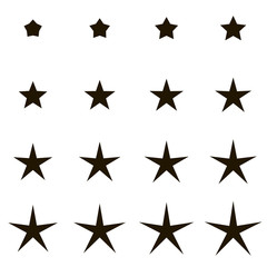 Set stars with different rays, angles, vector