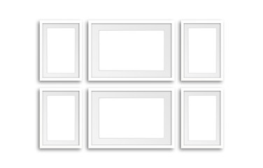 Frames set mock up isolated on white background