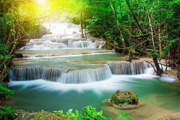 Amazing waterfall in tropical forest