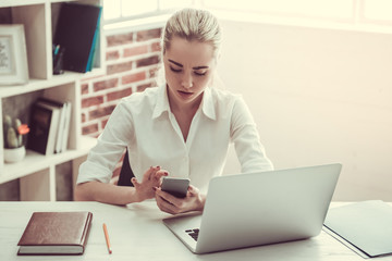 Attractive young business lady