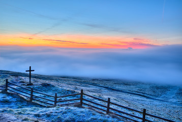 Cloud inversion in the Hope Valley,Derbyshire, UK