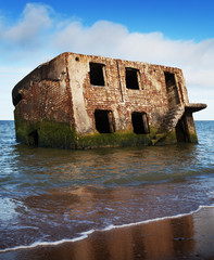 Naklejka premium Ghost house on water.