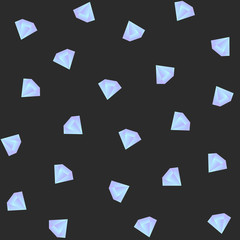 Random vector gradient diamond seamless pattern on the dark background