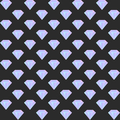 Vector gradient diamond seamless pattern on the dark background
