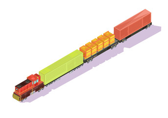 Freightliner Train Isometric Composition