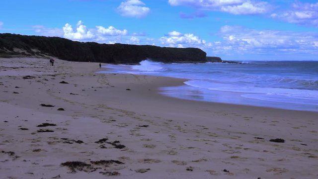 Ocean Waves Breaks on the Seashore