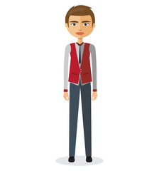 Young blond cartoon businessman vector illustration