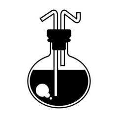 black chemical flask icon