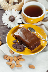 cake on old wooden background