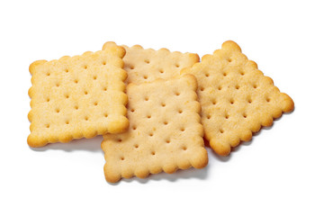 Cracker cookies isolated on white background