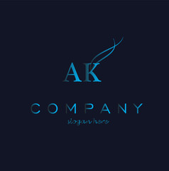 ak Letter Logo Design.Sign.Symbol.Typography