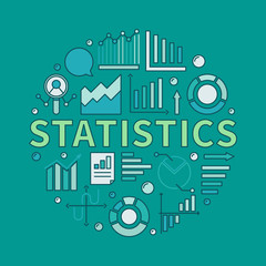 Colorful statistics round illustration