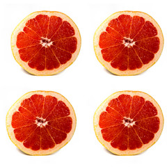 Grapefruit on White Background. Top View.