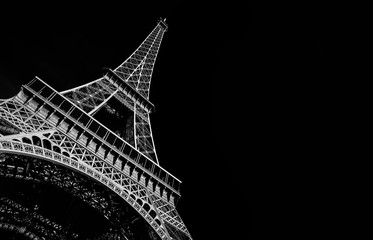 Black and white of the Eiffel tour in Paris