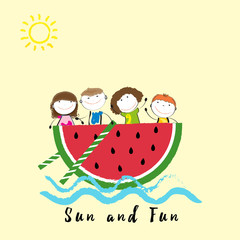 Happy summer time for children