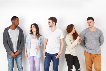 Fototapeta premium Creative team, young casual business people