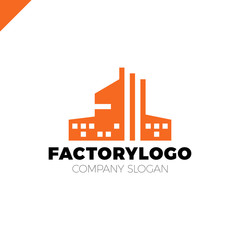 construction firm, factory or manifacture logo or apartment building logotype