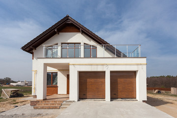 Building New House with Ceramic Tiles Roofing, Garage and balcony