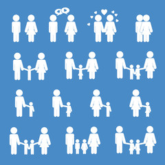 Family icons set 