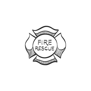 Sketch icon - Firefighter emblem