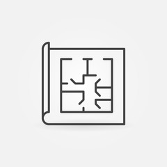 Floor plan linear icon