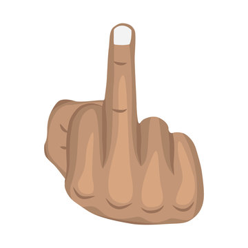 Illustration Middle Finger tanned skin