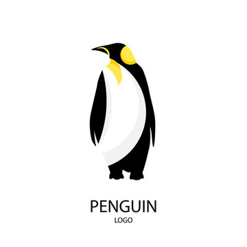 The silhouette of penguin. Logo. Flat style. Vector illustration.