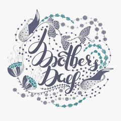 Happy Mother's day. Spring holiday. Congratulatory background with lettering in flowers. Floral design. It can be used for card, postcard, invitation, banner, advertising. Vector illustration, eps10