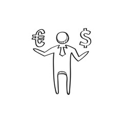 Sketch icon - Businessman dollar