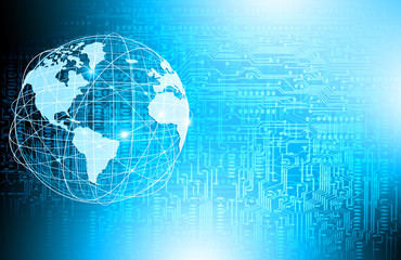 Best Internet Concept of global business. Globe, glowing lines on technological background. Wi-Fi, rays, symbols Internet, 3D illustration