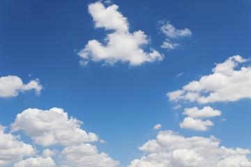 Naklejka na ściany i meble blue sky with cloud shape on daylight.