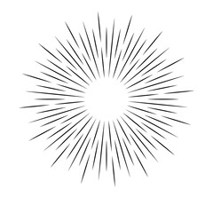 Fototapeta premium Promienie na białym tle, rysunek liniowy