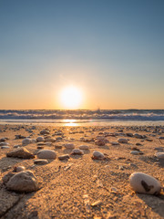 Sunset at Agios Ioannis beach in Lefkada