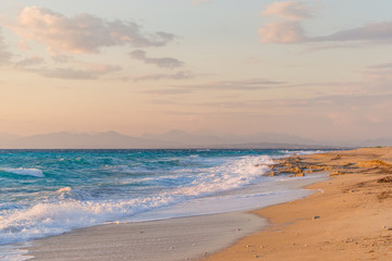 Sunset at Agios Ioannis beach in Lefkada