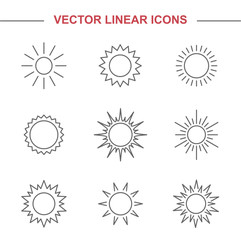 Linear icons sun.