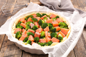 broccoli and salmon quiche