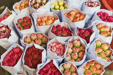 Baby flowers stacked in a flower shop