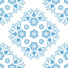 Fototapety  Streszczenie orientalny ornament. Vintage klasyczny niebieski i biały wzór kwiatowy tło dla tekstyliów, tapet, deseniem wypełnień, okładek, powierzchni, drukowania, pakowania prezentów, scrapbookingu, decoupage