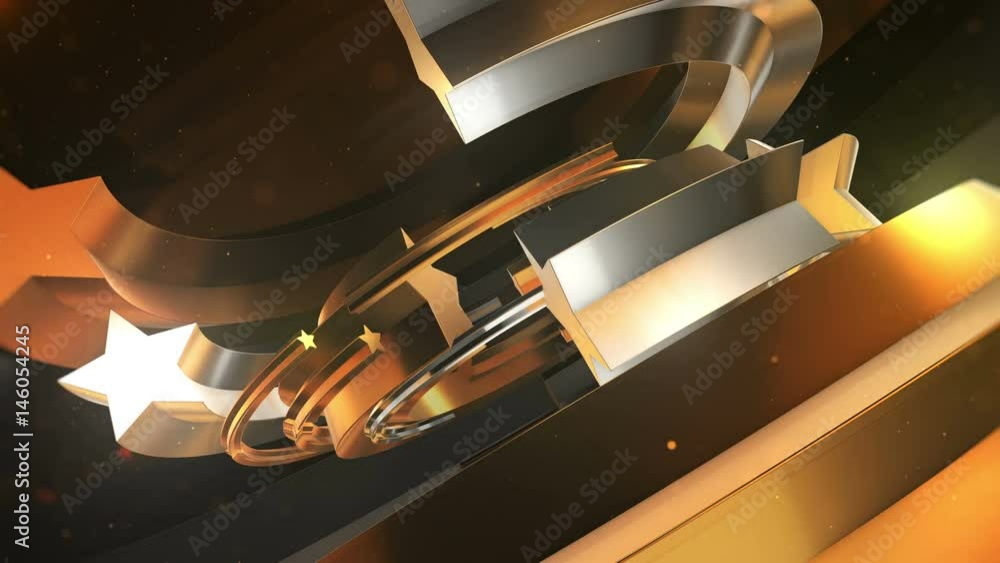 Poster abstract loopable 3d rendered sequence. award winning background. star shapes extruded to arc trajec