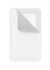 White empty plastic container for food. Packaging for meat, fish and vegetables