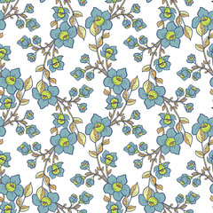 Fototapeta na wymiar Vector seamless pattern with flowers. Floral pastel background