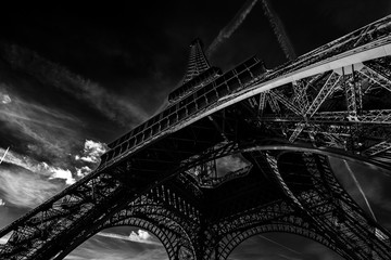 View of the Eiffel tower in Paris.