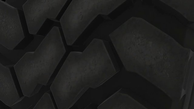 Close up on a car tire in motion. Seamless loop