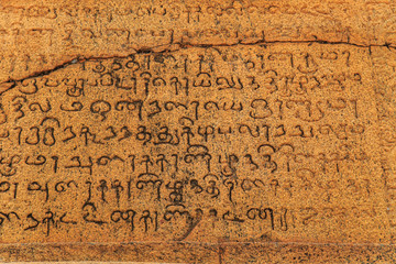 Carved walls of the Indian temple.