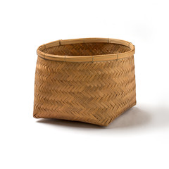 Traditional Thai empty basket on white background.