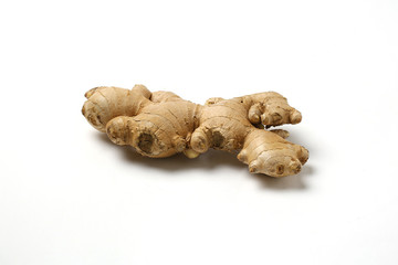 Organic thai ginger on white background.