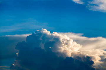 colorful dramatic sky with cloud at sunset