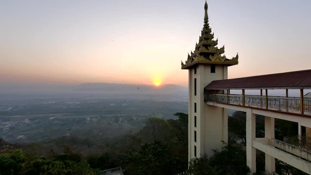 Timelapse of sunrise on Mandalay hill